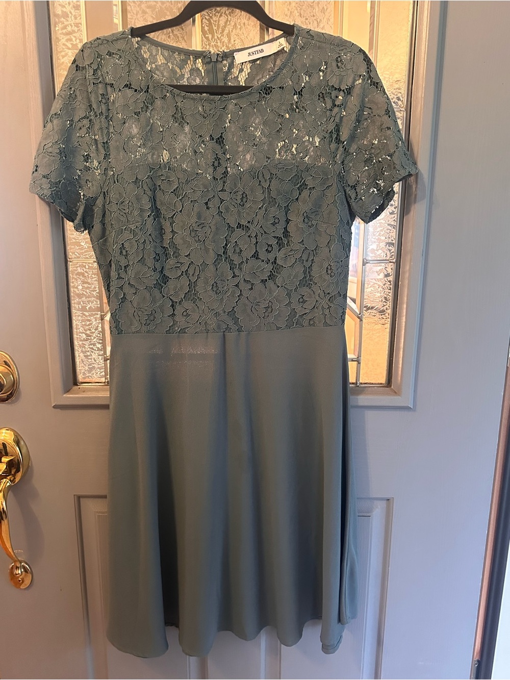 JustFab Sage Lace Bodice A-Line Dress